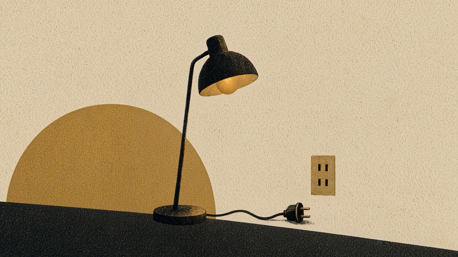 A desk lamp with its plug lying on the desk, next to the socket — AI that’s there, but not connected to how the work gets done