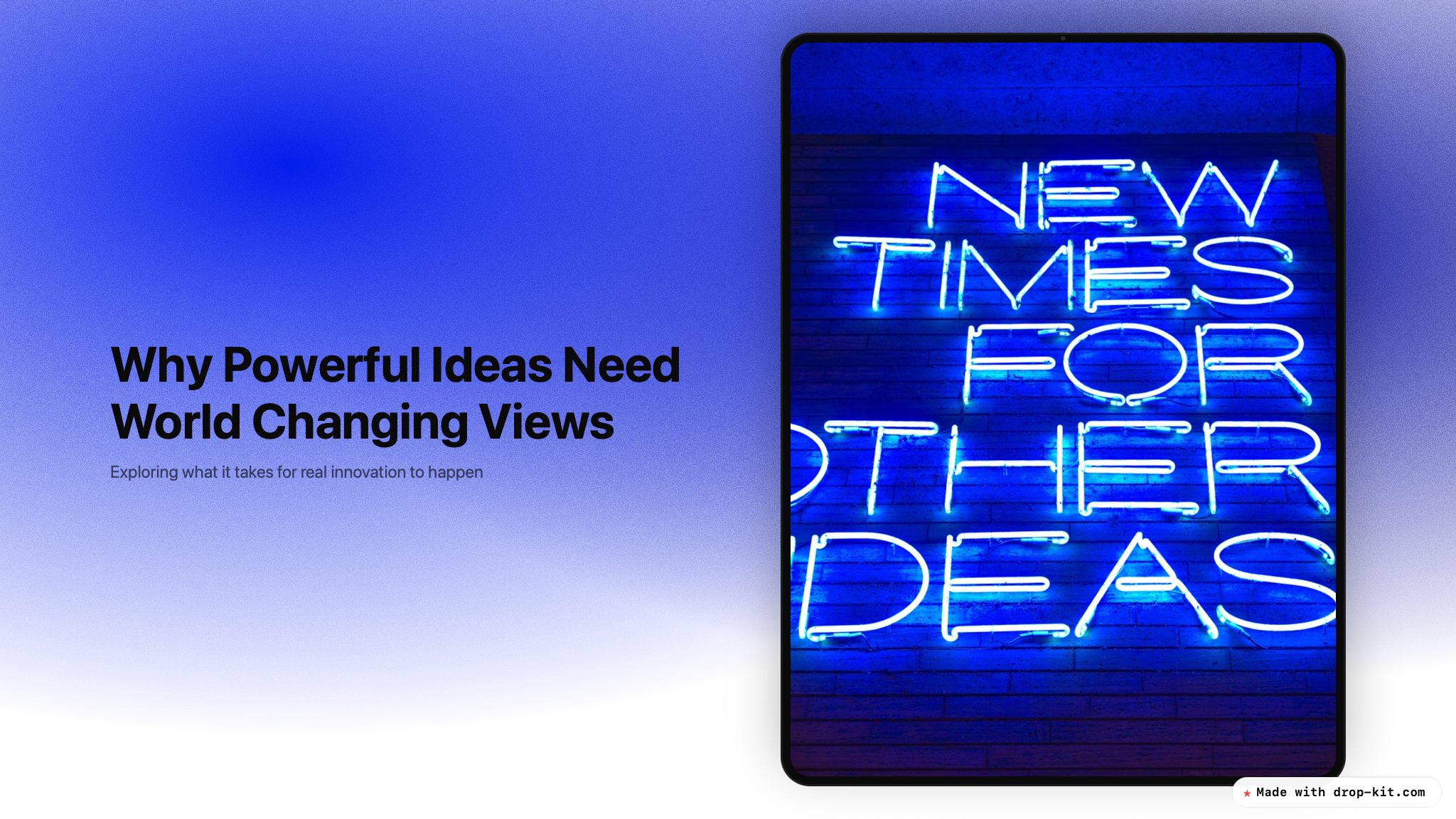 Neon sign reading New times for other ideas